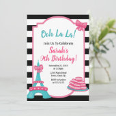 Paris Geburtstag Einladung Französisch Einladung (Stehend Vorderseite)