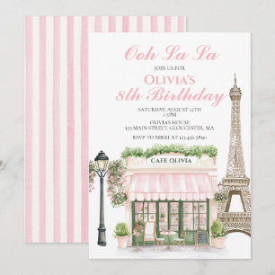 Paris Geburtstag Parisian Café Einladung