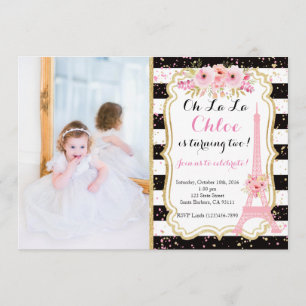 Paris Geburtstagseinladung Eiffelturm Einladung