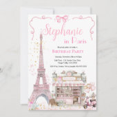 Paris Geburtstagsparty Französischer Nachmittagste Einladung (Vorderseite)