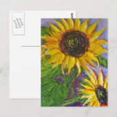 Paris' Gelbe Sonnenblumen Postkarte (Vorne/Hinten)