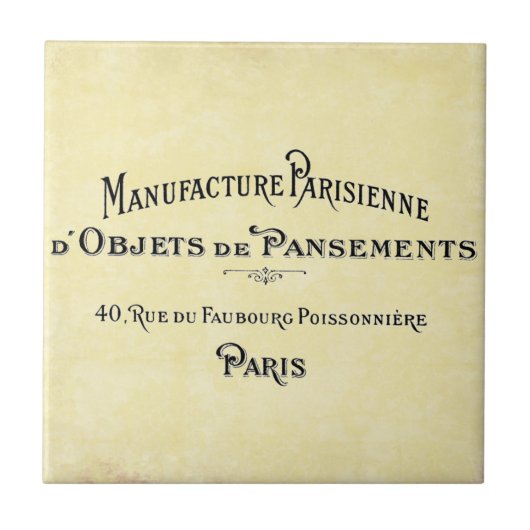 Paris-Geschäftskarte Fliese (Vorderseite)