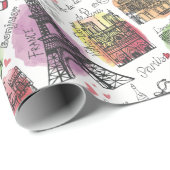 Paris Geschenkpapier (Rolleneckpunkt)