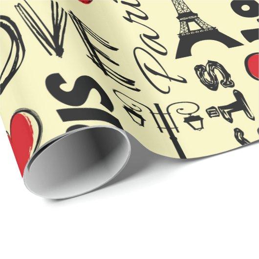 Paris Geschenkpapier (Rolleneckpunkt)
