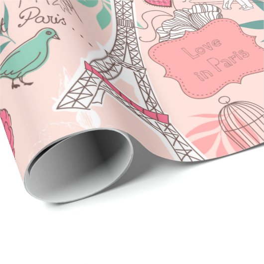 Paris Geschenkpapier (Rolleneckpunkt)