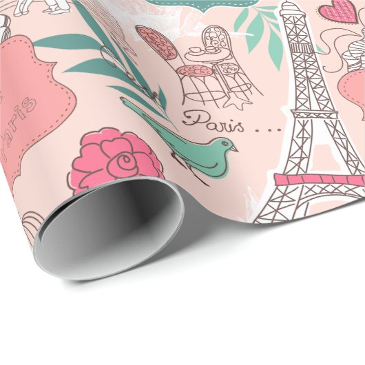 Paris Geschenkpapier (Rolleneckpunkt)