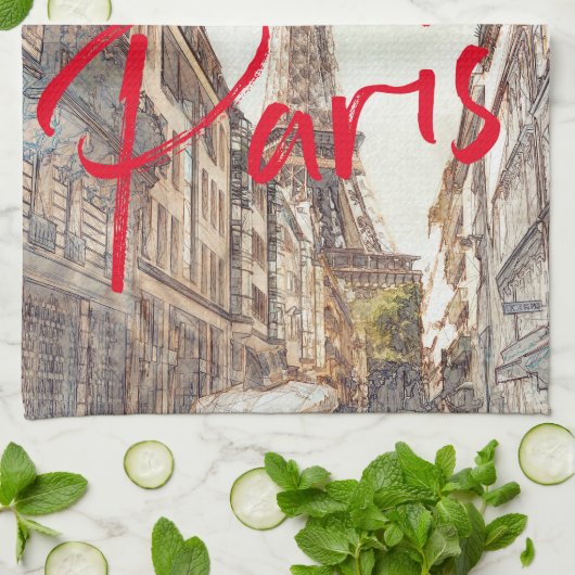 Paris Geschirrtuch (Gefaltet)