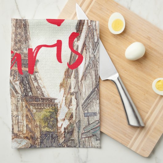 Paris Geschirrtuch (Viertel Falte)