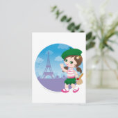 Paris Girl Postkarte (Stehend Vorderseite)