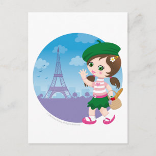 Paris Girl Postkarte