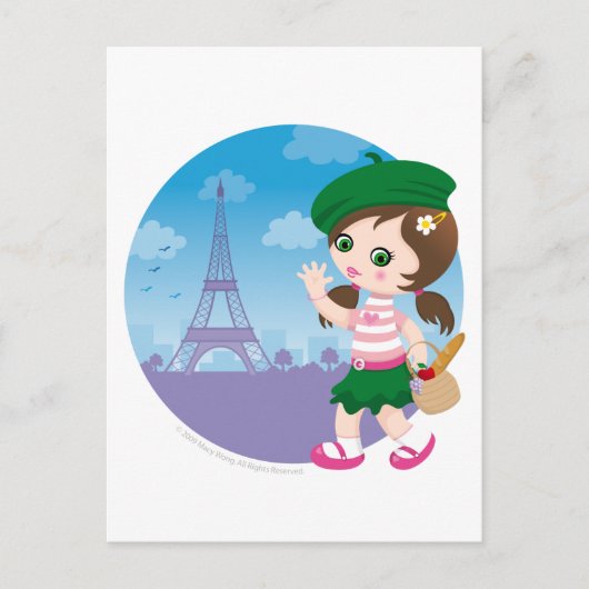 Paris Girl Postkarte (Vorderseite)