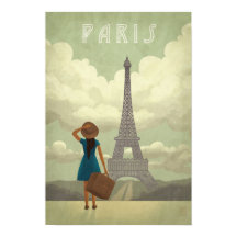Paris Girl Vintag-Style Reiseplakat