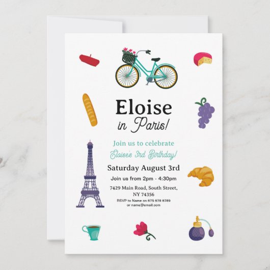 Paris-Girls-Spaß - jedes Alter Einladung (Vorderseite)