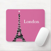 Paris Glitzern Everywhere Mouse Pad fuchsia Mousepad (Mit Mouse)