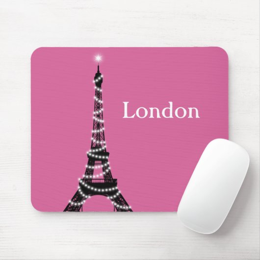 Paris Glitzern Everywhere Mouse Pad fuchsia Mousepad (Mit Mouse)
