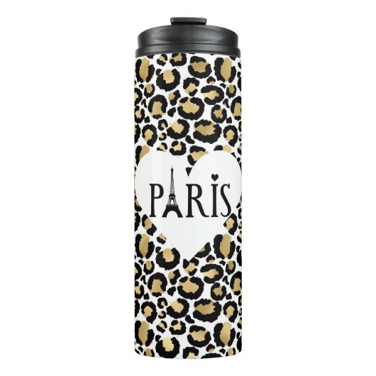 Paris Gold Leopard Thermosbecher (Vorderseite)