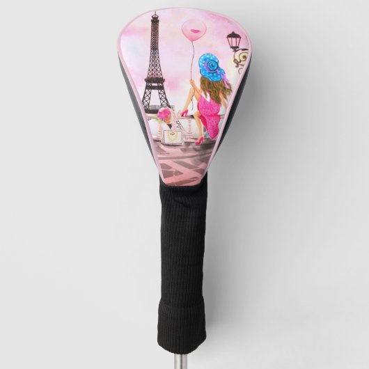 Paris Golf Head Cover Geschenk mit Eiffelturm Headcover (Vorderseite)