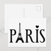 Paris - Grafik Postkarte (Vorne/Hinten)