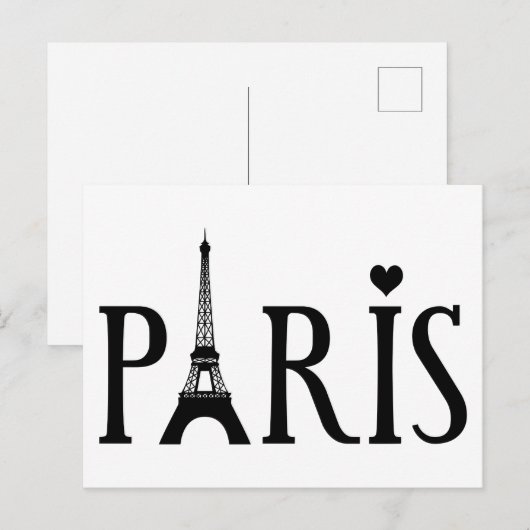 Paris - Grafik Postkarte (Vorne/Hinten)