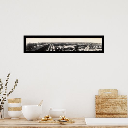 Paris Grand Panorama Foto 1909 Poster (Küche)