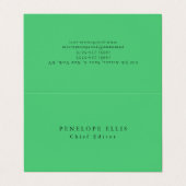 Paris Green Unique Original Classical Professional Visitenkarten (Außenseite Aufgefaltet)