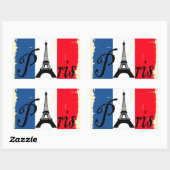 Paris grunge rechteckiger aufkleber (Blatt)