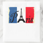 Paris grunge rechteckiger aufkleber (Tasche)