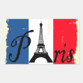Paris grunge rechteckiger aufkleber (Vorderseite)