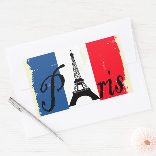 Paris grunge rechteckiger aufkleber (Umschlag)