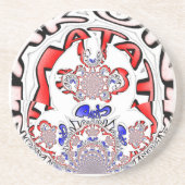 Paris Hakuna Matata Paris Blue Red White.png Sandstein Untersetzer (Vorne)