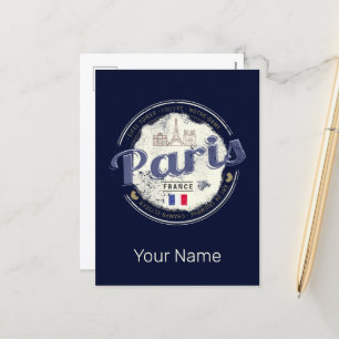 Paris Hauptstadt Frankreich Eiffelturm Vintag Souv Feiertagspostkarte