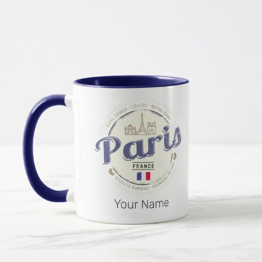 Paris Hauptstadt Frankreich Eiffelturm Vintag Souv Tasse (Links)
