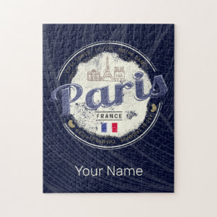 Paris Hauptstadt Frankreich Eiffelturm Vintage Sou Puzzle