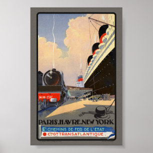 Paris Havre New York Frankreich Vintage Poster 193