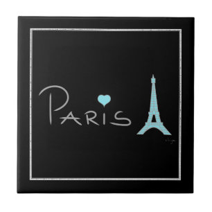 Paris Heart Eiffel Tower Fliese