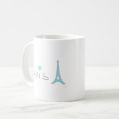 Paris Heart Eiffel Tower Kaffeetasse (Vorderseite Links)