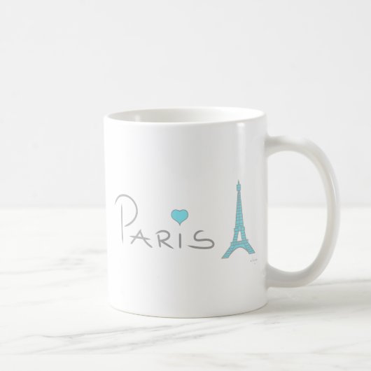 Paris Heart Eiffel Tower Kaffeetasse (Rechts)