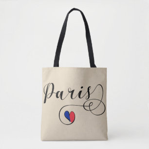 Paris Heart Grocertasche, Frankreich Tasche