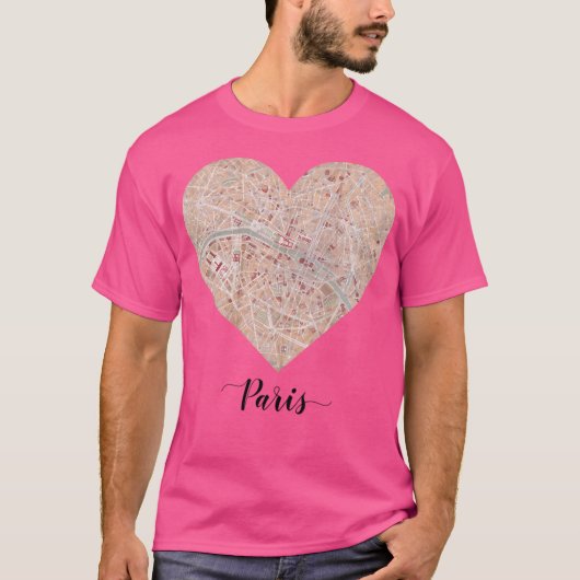 Paris Heart Map T-Shirt (Vorderseite)