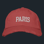 PARIS Hellrosa Stickerei Vintag roter Stil Bestickte Baseballkappe<br><div class="desc">PARIS Hellrosa Stickereier Vintager, gestresster, beiger Hut aus gepresster Baumwolle. Ein wunderbares Geschenk für alle, die Paris Frankreich Lieben! Wenn Sie Ihren persönlichen Text bevorzugen, wählen Sie einfach den Knopf "Diese Vorlage personalisieren", um Ihre Auswahl an benutzerdefiniertem Text einzugeben. Die Stickerei kann auch an andere Farbeinstellungen angepasst werden, indem Sie...</div>