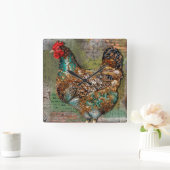 Paris Hen Clock Quadratische Wanduhr (Zuhause)