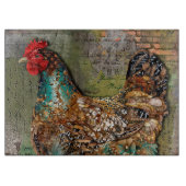 Paris-Henne-dekoratives Glasschneiden-Brett Schneidebrett (Vorderseite)