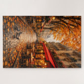 Paris Herbst Café Straße – Warmes Herbstpuzzle Puzzle (Horizontal)