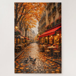 Paris Herbst Café Straße – Warmes Herbstpuzzle Puzzle