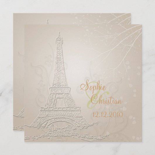 Paris, Herbst + Wintereinladungen Einladung (Vorne/Hinten)