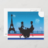 Paris Hintergrund Postkarte (Vorne/Hinten)