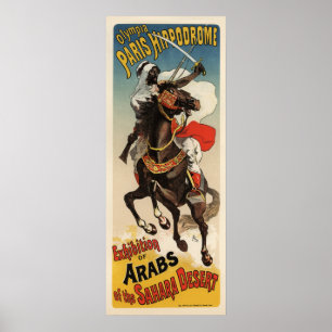 Paris Hippoo Exhibition D'Arabes du Sahara Poster
