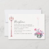 Paris Hochzeit Aquarell Wildblumen Empfang Einladung (Vorderseite)