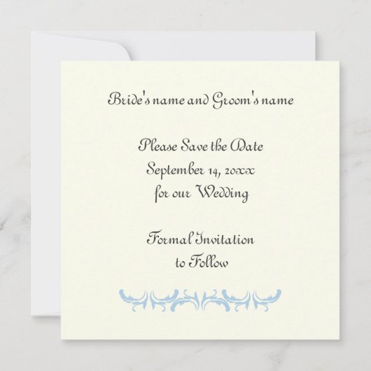 Paris Hochzeit-Blauer Eiffelturm Save the Date Kar (Rückseite)