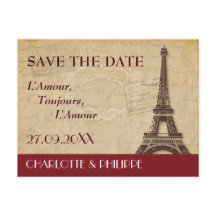 Paris-Hochzeit in Urlaubsort Save the Date